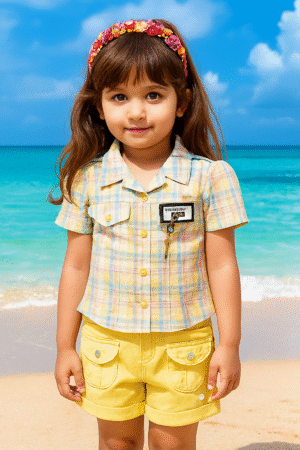 Girls Kids Wear - Sunny Vibes Shirt & Hot Pant Set
